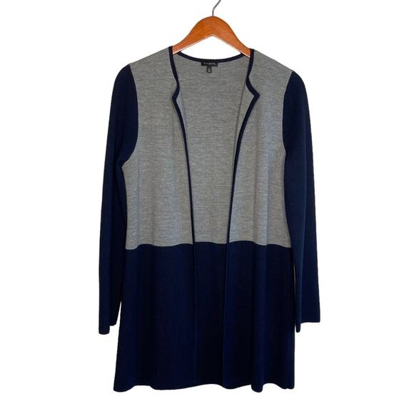 Talbots Longline Wool Duster Cardigan Navy M - Picture 1 of 8